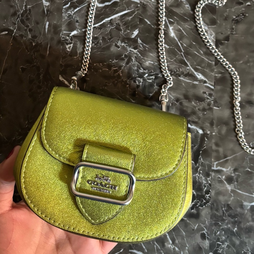 Coach Mini Bag Green Card Case on Chain